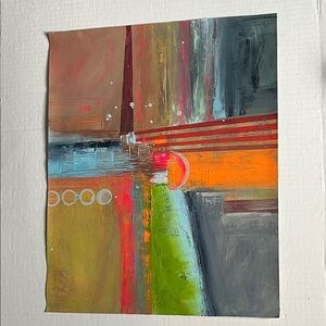 Abstract Multicolor Unframed Wall Art | Original 16x20 Acrylic Painting